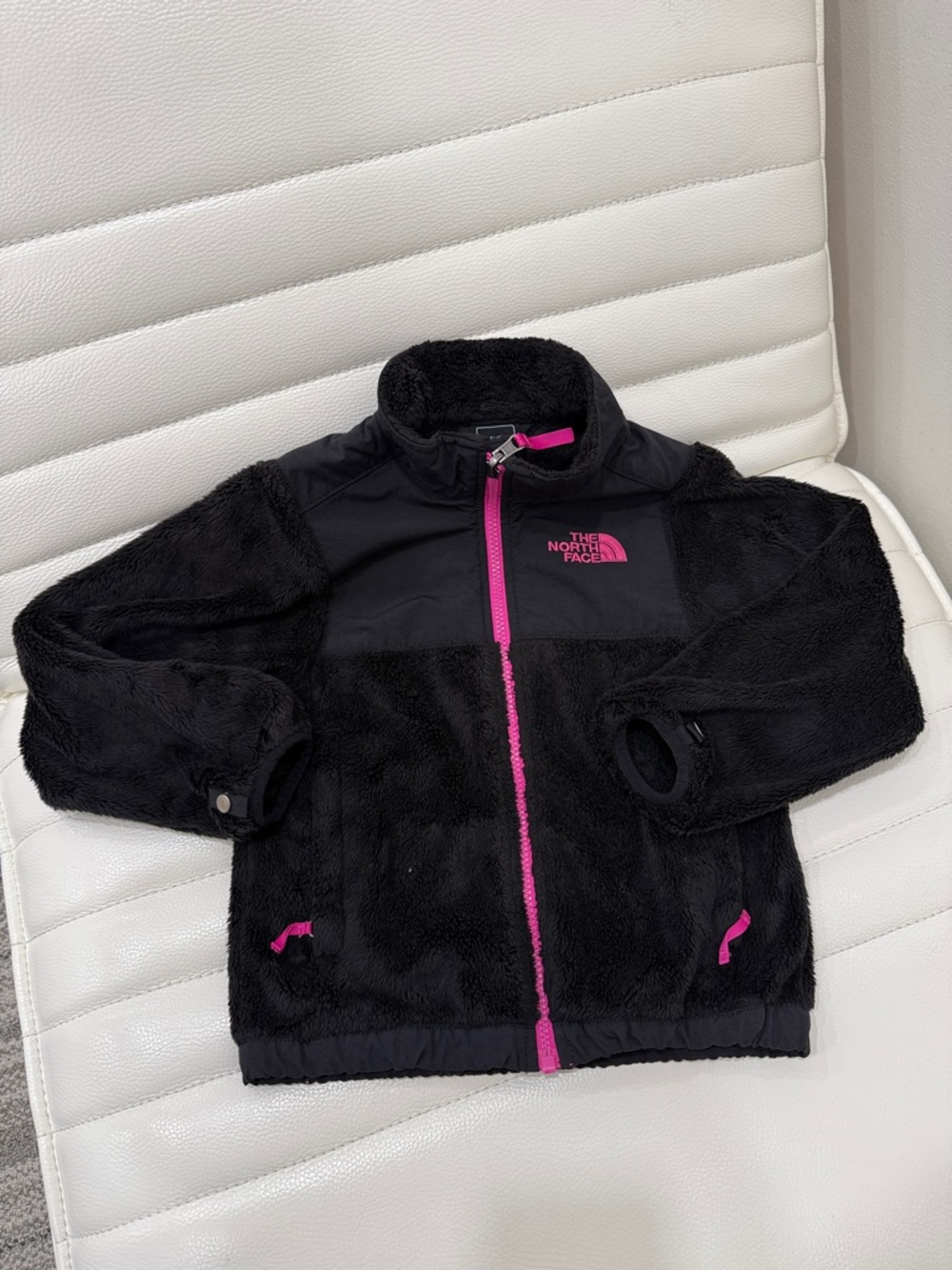 The North Face Black Fleece Jacket with Pink Trim